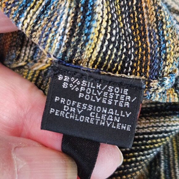 Jhane Barnes Mens Large Coogi style Bill Cosby Abstract Knit Sweater Green - Picture 8 of 8